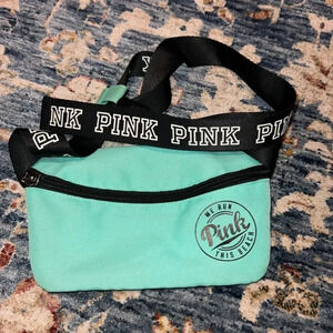 Pink by Victoria Secret Light Blue Fanny Pack Bag Adjustable Zip Closure
